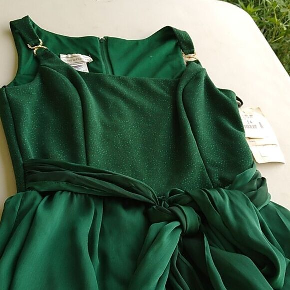 NWT Vintage Scott McClintock Glittering Emerald Green Short Sleeveless Dress - Picture 4 of 12